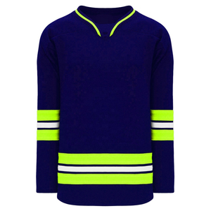เสื้อฮอกกี้น้ำแข็งสีขาวสำหรับผู้ชายหมายเลข 10 ลายแถบสีแดงดำ คอวี แขนยาว โพลีเอสเตอร์ ระบายความชื้นได้ดี - Product Image 4