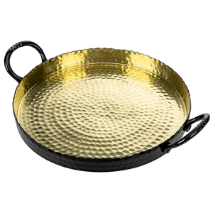Bandeja Decorativa Redonda de Metal con Diseño Martillado para Servir, Bandeja de Metal Martillado para Mesa de Comedor, Cocina y Hogar - Product Image 6