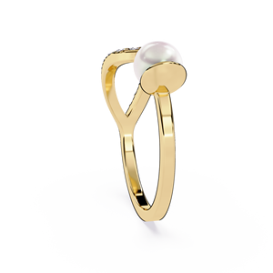 18k pure gold Luxury <b>Rings</b> Pearl <b>Open</b> Cuff <b>Ring</b> Natural Round diamond Engagement <b>Rings</b> For Women Elegant Wedding Fine Jewelry - Product Image 4