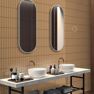 Carreaux muraux décoratifs en céramique de luxe 300x300, en porcelaine sculptée et émaillée, texture décorative pour les halls d'immeubles de bureaux et la décoration murale commerciale - Product Image 2