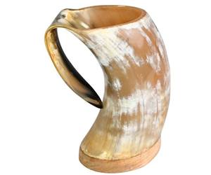 Authentic 100% Polished Buffalo Horn Tankard Viking Style Animal Themed Nautical Eco-Friendly <b>Large</b> Capacity Beer Drinking <b>Mug</b> - Product Image 2