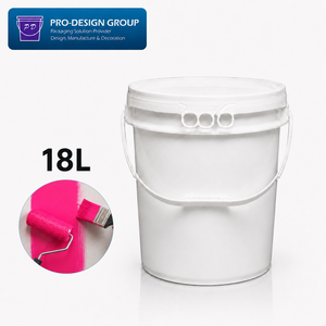 18L Easy Open Plastic Waterproofing <b>Bucket</b> <b>with</b> Ring Pull <b>Lid</b> for Waterproofing Materials - Product Image 1