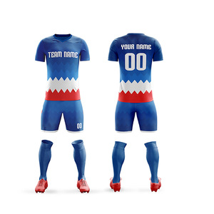 Custom Panther <b>Blue</b> Digital Print Breathable Summer Short Sleeve Soccer Uniform Jersey for Men - Product Image 2