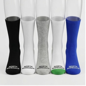 Crew <b>Socks</b> Geometric Pattern Blue <b>Breathable</b> Running <b>Socks</b> for Adults Spring Season - Product Image 1
