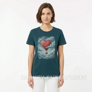 Fabricante de Camisetas Personalizadas para Mujer, Camiseta Lisa de Algodón Orgánico de Alta Calidad, Logotipo Bordado, Estampado de Nebulosa, Corte Ajustado, Tops para Dama - Product Image 5