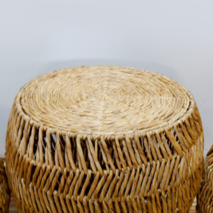 Ensemble table et tabourets durables en jacinthe d'eau biologique, tissé de haute qualité pour l'accent de salon décontracté - Product Image 6