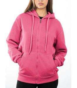 Nueva Colección Sudadera con Capucha para Mujer, 100% Algodón, Manga Larga, Cuello Redondo, Hombros Caídos, Color Sólido, Cómoda, Casual, con Cierre, al Mejor Precio - Product Image 1