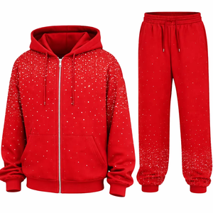 Conjunto Deportivo Personalizado para Hombre, Sudadera con Capucha Negra y Pantalones de Chándal de Algodón y Felpa, Ropa Deportiva Informal para Gimnasio y Entrenamiento - Product Image 1