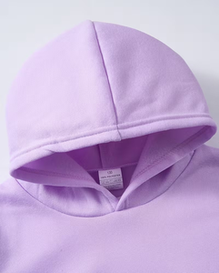 Lavender Women Hoodie and Jogger Set Solid Color Two Piece Tracksuit Casual Lounge Outfit Full Sleeve Fleece Sportswear - Product Image 3