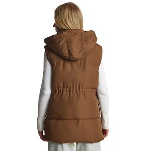 เสื้อฮู้ดดี้แบบมีเชือกผูก ดีไซน์เรียบง่าย มีกระเป๋าสองข้าง สำหรับฤดูหนาว ปี 2026 ผลิตตามสั่ง ขายส่ง เสื้อแจ็คเก็ตแขนกุดสำหรับผู้หญิง - Product Image 5