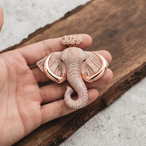 Pendentif Éléphant Hip Hop Personnalisé en Argent 925 avec Diamants Moissanite, Vente en Gros - Product Image 5