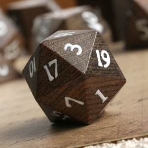 Juego de Dados de Madera D20 Personalizados para Juegos de Rol, Dados Gigantes de Lujo de 20 Caras para DnD, Color Madera Natural, 16mm - Product Image 3