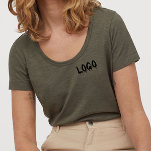 Camiseta de Algodón Lisa de Manga Corta, Informal, Suave y Cómoda, Camisetas de Alta Calidad al por Mayor, Camiseta Personalizada para Mujer - Product Image 1