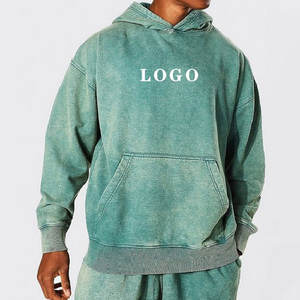 เสื้อฮู้ดดี้แบบกำหนดเอง 400 แกรม ผ้าฝ้าย/โพลีเอสเตอร์ หนานุ่ม ผ้าเฟรนช์เทอร์รี่ฟลีซ ทรงโอเวอร์ไซส์ ล้างสีแบบแอซิดวอช สำหรับฤดูหนาว เหมาะสำหรับผู้ชายและผู้หญิง - Product Image 1