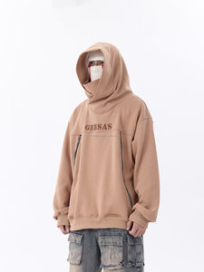 Wholesale high quality <b>oversize</b> <b>hoodie</b> <b>For</b> <b>Man</b> vintage drop shoulder <b>hoodie</b> customize high neck face pullover thick <b>hoodie</b> - Product Image 6