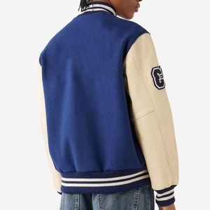 New Trendy Lettermen Bomber <b>Jacket</b> 100% Wool/Polyester/Cotton Canvas Casual Winter Front Logo Customizable Fabric <b>Fleece</b> <b>Lining</b> - Product Image 5