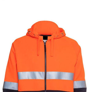 Sudadera con Capucha de Seguridad ANSI Clase 2 de Alta Visibilidad, 100% Algodón, Forro Polar Reflectante con LED, Ropa de Trabajo para Construcción y Carreteras - Product Image 5