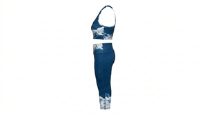 Ensembles de yoga 2 pièces pour femmes, personnalisables, respirants, réversibles, écologiques, à devant uni, grandes tailles, avec fermeture élastique à la taille - Product Image 3
