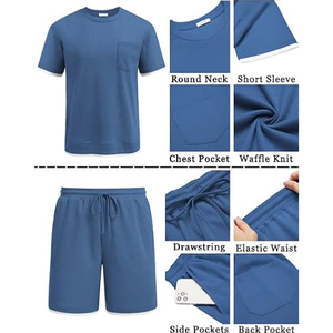 Mens Casual Cotton <b>Set</b> Manufacturer T Shirt Cargo Shorts Summer OEM ODM Bulk Wholesale - Product Image 5