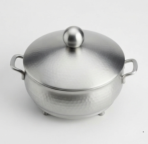 Silver Plated Modern Metal Serving <b>Bowl</b> <b>With</b> <b>Lid</b> Dinnerware <b>Bowls</b> Dishwasher Safe For Food Serving - Product Image 3