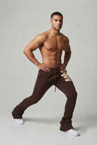 Pantalones de chándal apilados de corte ajustado para hombre, pantalones de chándal apilados de invierno para hombre, pantalones apilados de invierno para hombre - Product Image 4