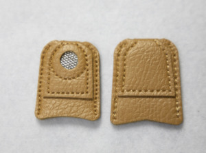 AA0248 Grand protège-doigt en cuir - Patch en cuir à coudre avec insert en maille métallique, style simple, durable, pour outil de maroquinerie - Product Image 2