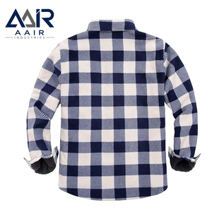 <b>Blue</b> Checkered <b>Flannel</b> <b>Shirt</b> Men Long Sleeve Button Down Casual Workwear Office Top 100% Premium Quality - Product Image 5