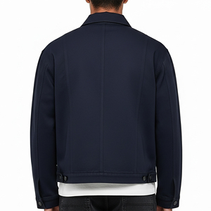 Veste en jean courte de style hip-hop de haute qualité avec plusieurs poches avant, logo brodé personnalisé, denim épais - Product Image 3