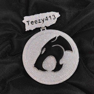 Mens hip hop moissanite custom Teezy413 pendant iced micro pave horse <b>head</b> medallion necklace jewellery gift <b>style</b> - Product Image 2