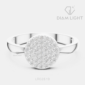 Bague de mariage ronde 0,222 CT, bijoux fins, certifiée IGI, or blanc 14 carats, diamant de laboratoire, bague de fiançailles et de mariage - Product Image 1