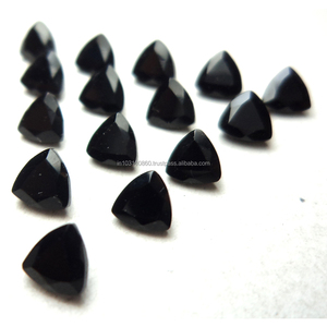 พลอยออนิกซ์สีดำธรรมชาติ PDM Gems ขายส่งพลอยรูปทรงทริลเลียน พลอยหลวมแบบคาโบชองสำหรับทำเครื่องประดับ รับผลิตแบบ OEM ODM - Product Image 3