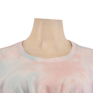 Top corto de punto con efecto tie-dye para mujer, estilo casual - Product Image 2