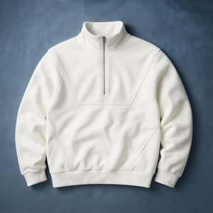 Heavyweight Fall Winter Casual Wear <b>Mens</b> Quarter <b>Zip</b> Fleece Pullover <b>Jacket</b> Solid Colour Breathable Custom Wholesale Apparel - Product Image 6