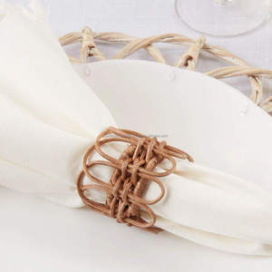 Anneau de serviette de mariage en bambou naturel, fait à la main, style bohème, décoration de table, écologique, personnalisable pour les traiteurs - Product Image 5