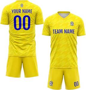 ชุดฟุตบอลดีไซน์ล่าสุด โพลีเอสเตอร์ 100% สไตล์ใหม่ ชุดมืออาชีพสำหรับผู้ใหญ่ คุณภาพพรีเมียม สีสั่งทำได้ แห้งเร็ว - Product Image 1