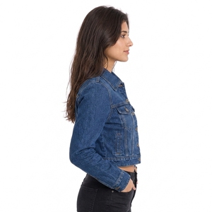 Veste en jean pour femme, collection hiver 2026, en coton imprimé, design personnalisé, respirante, prix raisonnable, vente en gros - Product Image 3