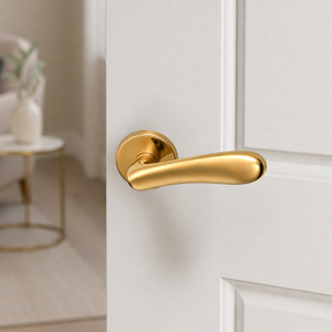 Mortise Door <b>Handle</b> Set Stainless Steel Curved Lever Design | Antique Graphite Black Z-Black PVD Gold Rose Gold Finish - Product Image 4