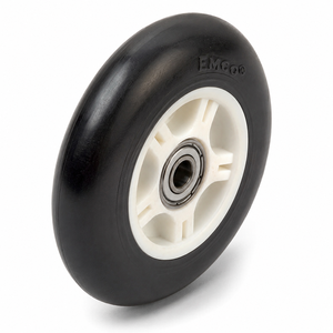 Rueda de Neumático Sólido LMC06 de 4 Pulgadas, Goma Negra con Núcleo Blanco y Rodamiento - Product Image 2