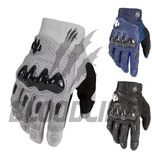 White Leather Motorbike <b>Gloves</b> Wrist Length Breathable Sporty Style for Spring Summer Sports Use - Product Image 6
