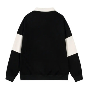 เสื้อโปโลถักผู้ชาย แขนยาว ทรงปกติ ลายทาง สีตัดต่อ สไตล์ลำลอง - Product Image 3