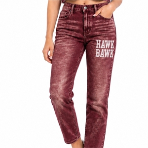 Jeans de mezclilla elásticos ajustados para mujer con efecto desgastado, tacto suave y cómodo, estilo casual - Product Image 1