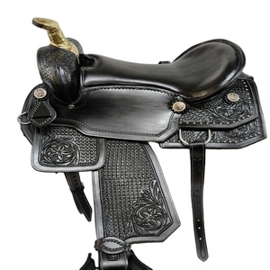 Silla de Montar Occidental de Cuero Negro de Lujo con Diseño Grabado a Mano |   Silla de Montar Cómoda para Caballos |   Silla de montar para caballo duradera y elegante. - Product Image 1