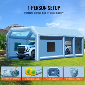 Cabina di Verniciatura Gonfiabile 29.5 X 15.7 X 11.8 ft con Illuminazione LED e Soffiatori da 950W+750W e Sistema di Filtraggio dell'Aria - Product Image 4
