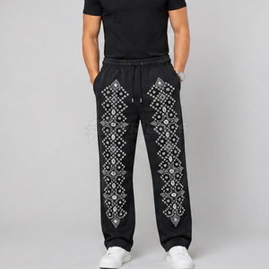 Pantalones Casuales para Hombre, 100% Algodón, con Detalles de Pedrería, Ajuste Cómodo para un Estilo Diario Moderno y Elegante - Product Image 2
