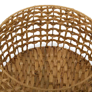 Handwoven <b>Wicker</b> Water Hyacinth Storage <b>Basket</b> Open Weave <b>Round</b> Design Eco Friendly Decorative <b>Basket</b> Wholesale Bulk Supplier - Product Image 2