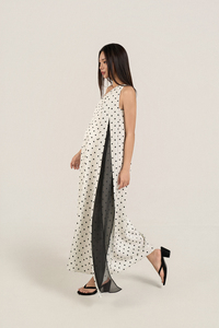 <b>Loose</b> New Woven Maxi Cotton Asymmetrical Polyester Simple Yarn Dyed Straight Stripes Casual Summer Button Front <b>Dresses</b> - Product Image 2