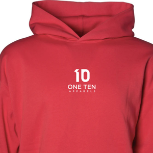 Sweat-shirt à capuche pour homme, poids moyen 280 g/m², couleur rouge, en molleton de coton premium, style streetwear décontracté, logo personnalisé, OEM, ODM, vente en gros - Product Image 3