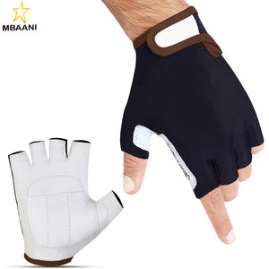 Gants de cyclisme en cuir antidérapants, absorbant les chocs, demi-doigts - Équipement de protection durable pour le VTT et le cyclisme sur route - Product Image 1