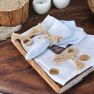 Handmade Jute Napkin Rings with <b>Wood</b> <b>Butterfly</b> Design for Wedding and Party Table Decor - Product Image 2