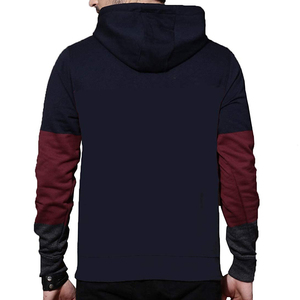 เสื้อฮู้ดบุรุษแบบสวมหัว ทรงปกติ สีสันตัดกัน สไตล์ลำลองสำหรับฤดูใบไม้ร่วง ผลิตจากผ้าฝ้ายผสมโพลีเอสเตอร์ ผ้าเฟรนช์เทอร์รี่ถัก - Product Image 3